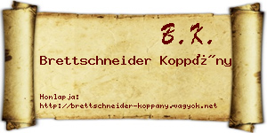 Brettschneider Koppány névjegykártya